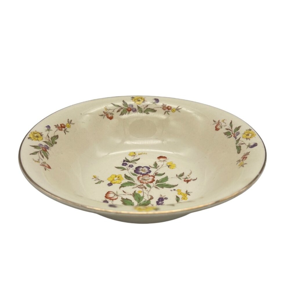 Paden City Pottery Buttercup Round Vegetable Bowl 8" Vintage 1940s Floral